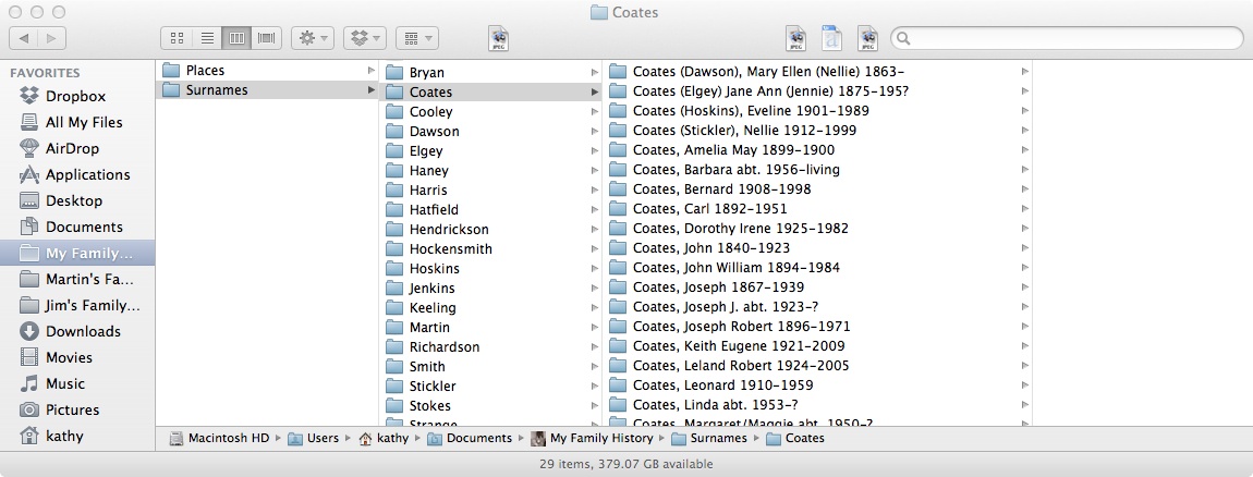 screensave surname folders copy
