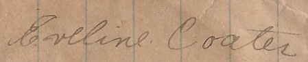 Coates, Eveline signature abt 1916-1918 crop