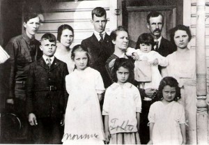 A rather stern looking family. Fred Webber 2nd from left