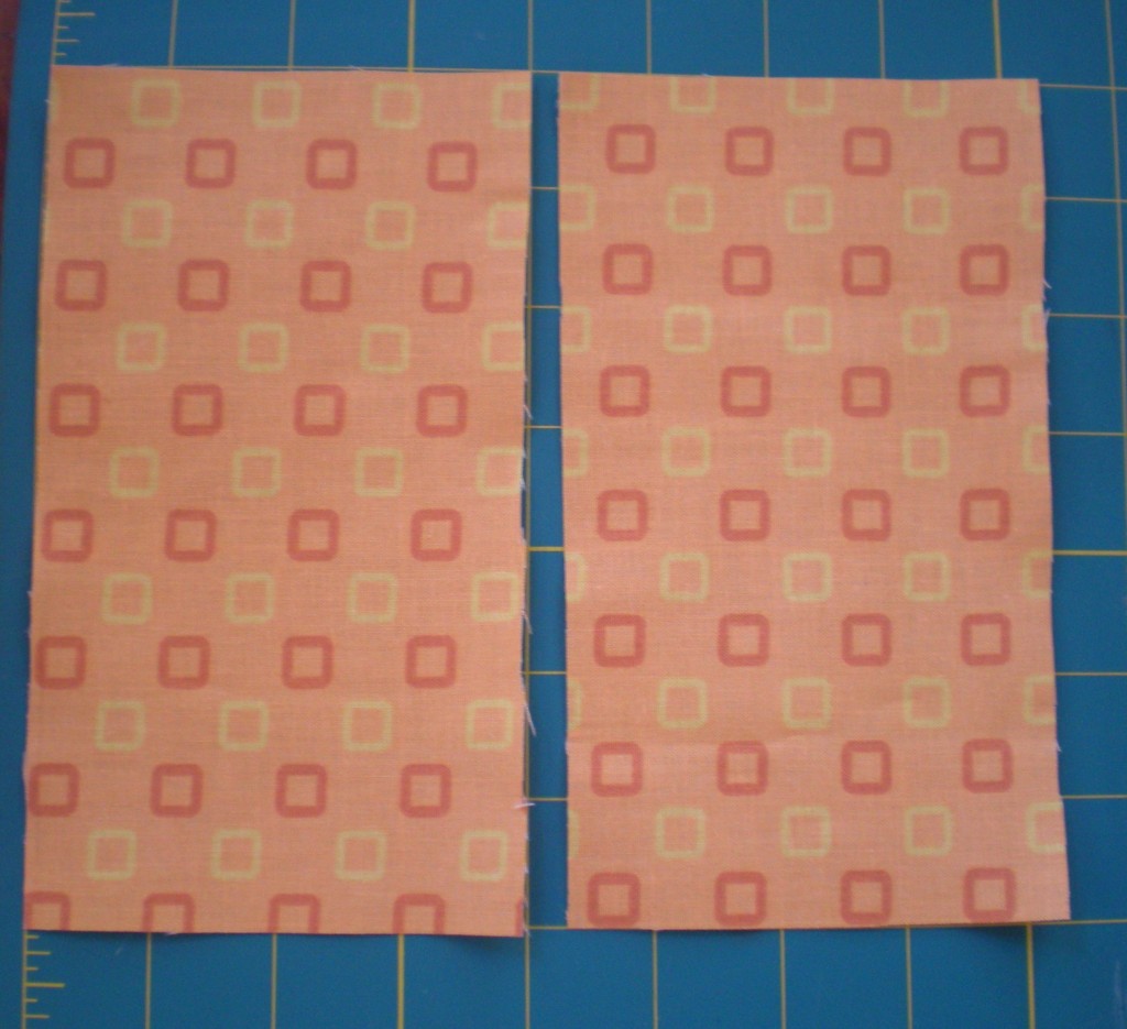 Cut two 7 x 4-inch pieces of fabric.