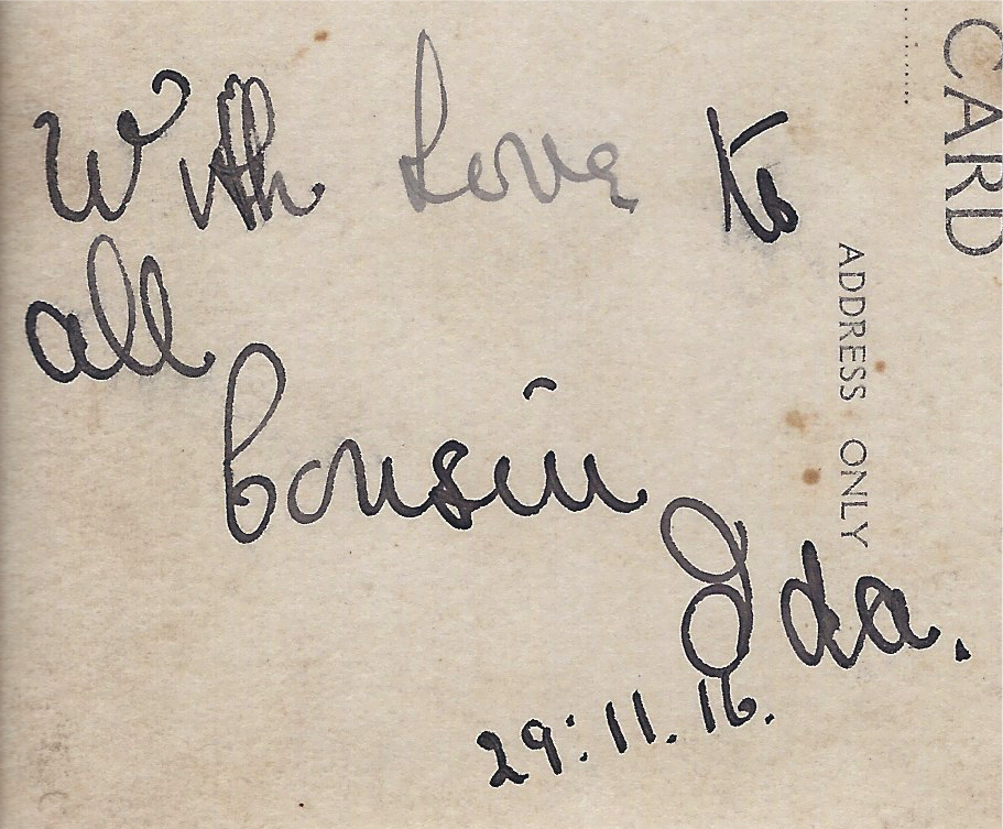 Dawson (Cherry), Ida back signature and date
